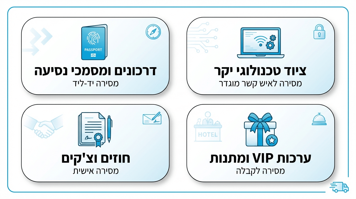 שליחויות מסמכים רגישים ופריטים יקרי ערך לענף התיירות