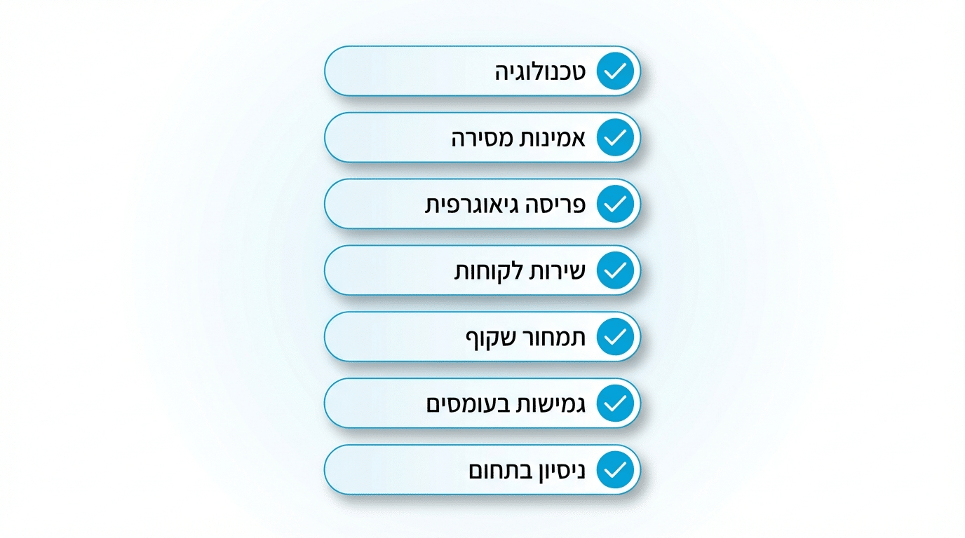 צ'ק-ליסט לבחירת פתרון משלוחים למסחר אלקטרוני