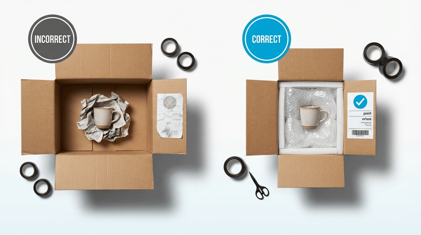 טעויות אריזה נפוצות במשלוחי איקומרס ואיך למנוע אותן