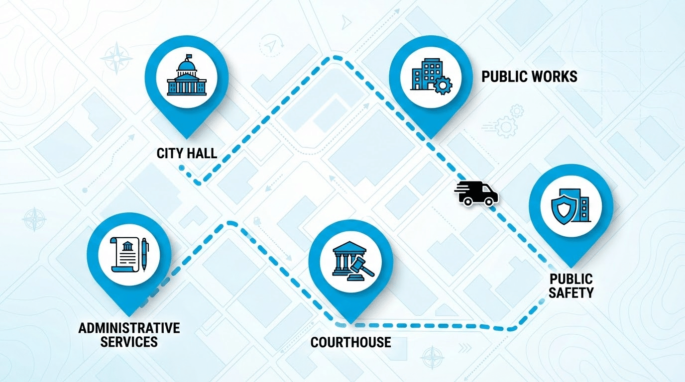 מסירה למספר אגפים ממשלתיים באותו יום עם תכנון קו חלוקה