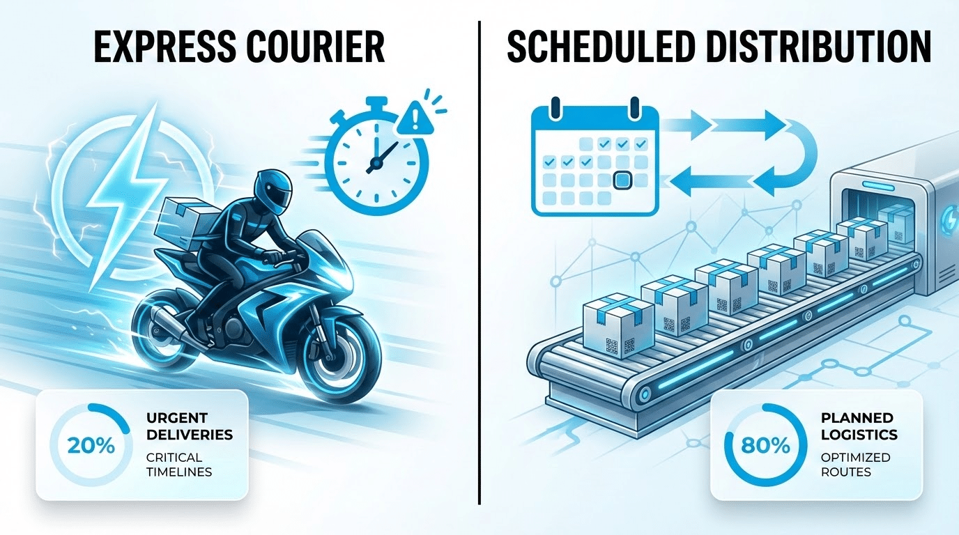 שליחויות אקספרס מול הפצה מתוזמנת להייטק