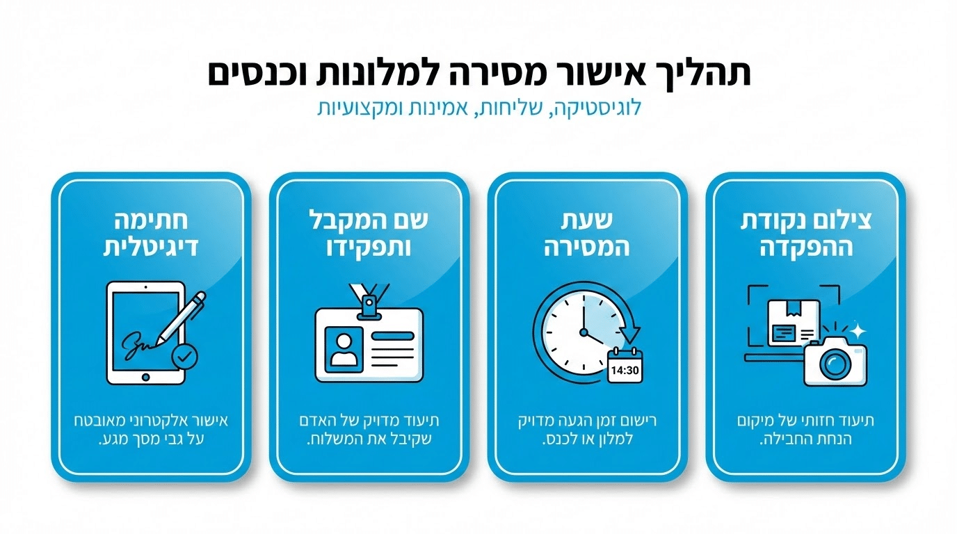 אישור מסירה דיגיטלי במשלוחים למלונות וכנסים