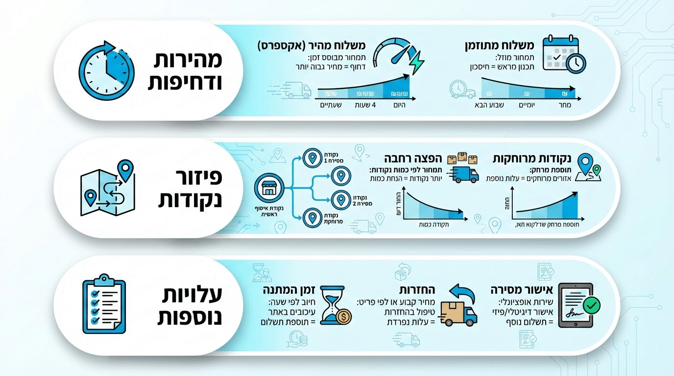 עלויות שליחויות לפרסום ומה משפיע על המחיר