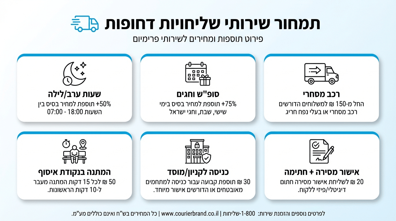 תמחור שליחות דחופה - גורמים שמשפיעים על מחיר משלוח דחוף בישראל