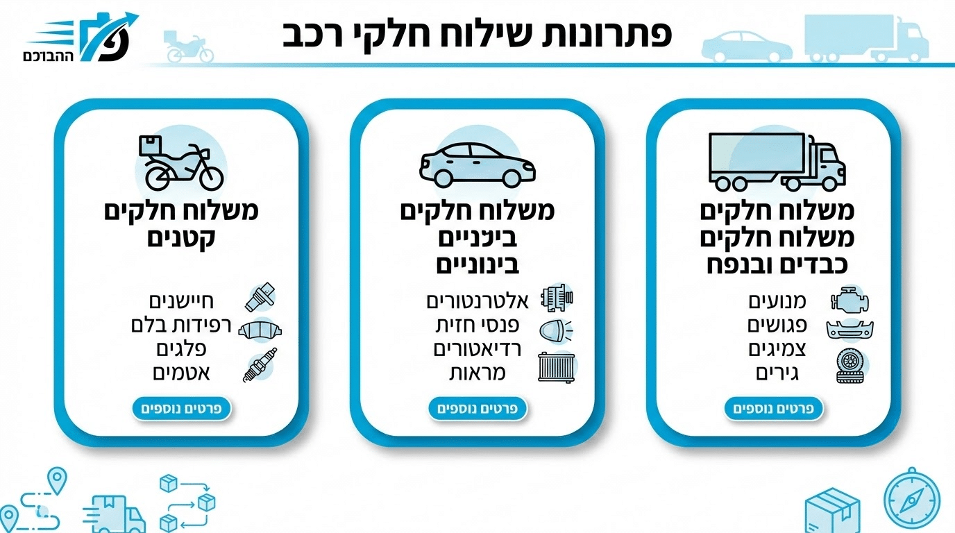 תהליך שליחויות לרכב מהזמנה ועד מסירה - סוגי פריטים שניתן לשלוח בענף הרכב