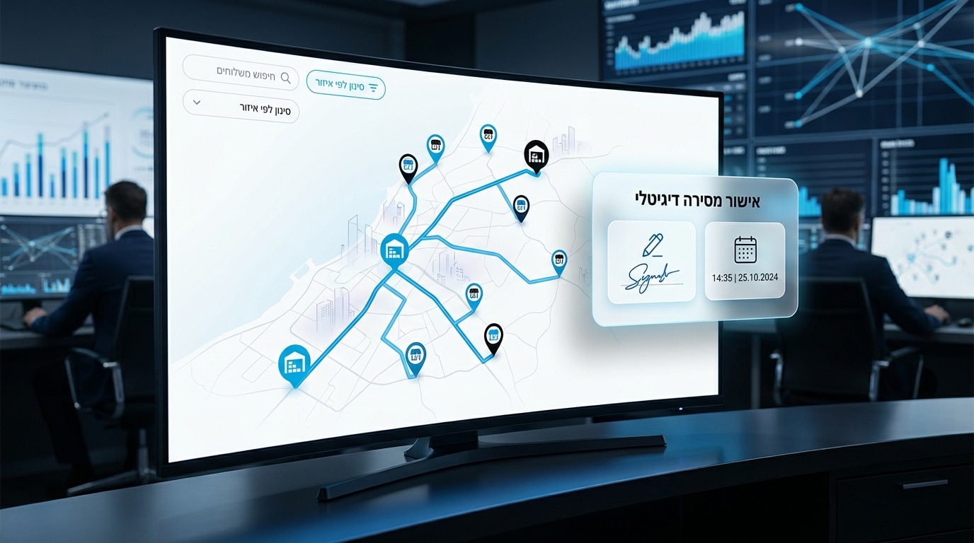 מעקב בזמן אמת ומערכת SLA לשליחויות לחנויות