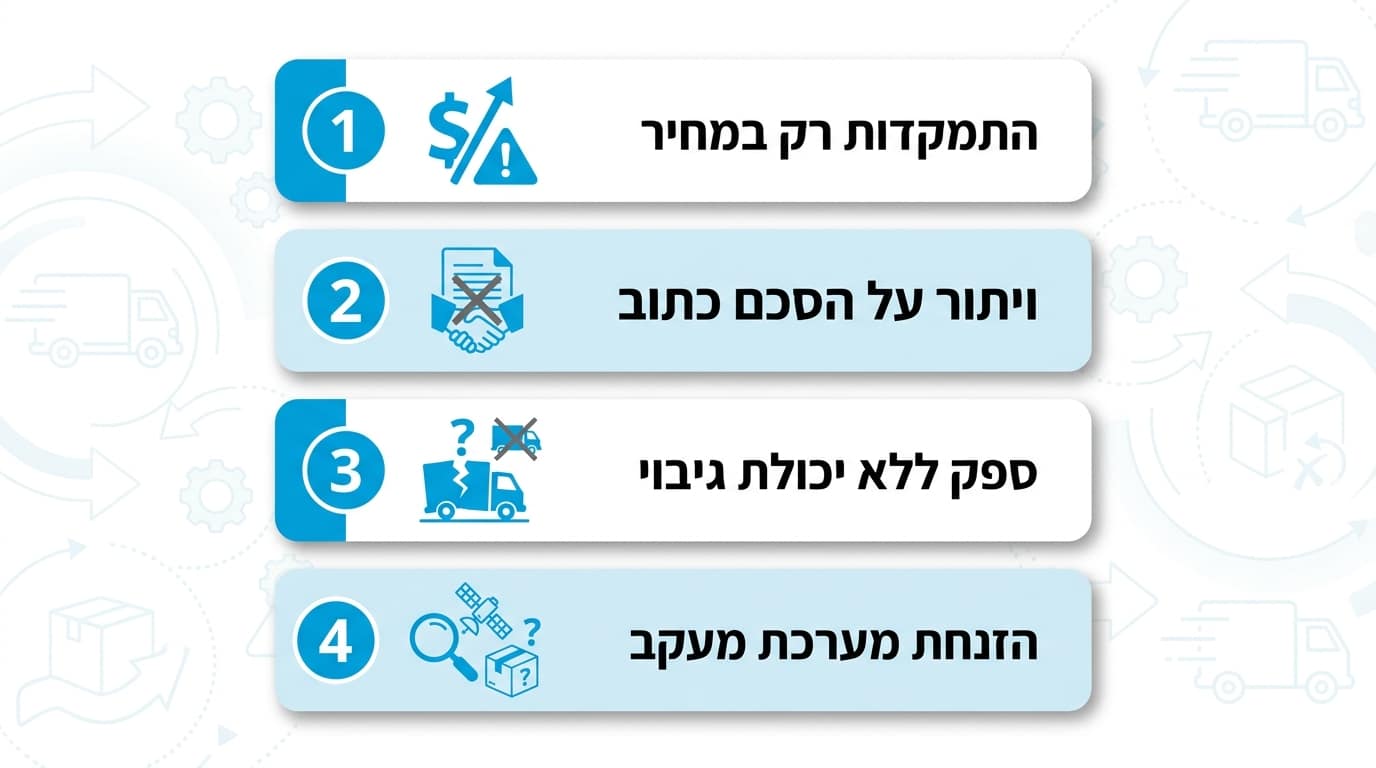 טעויות נפוצות בבחירת ספק שליחויות לעסקים בצפון