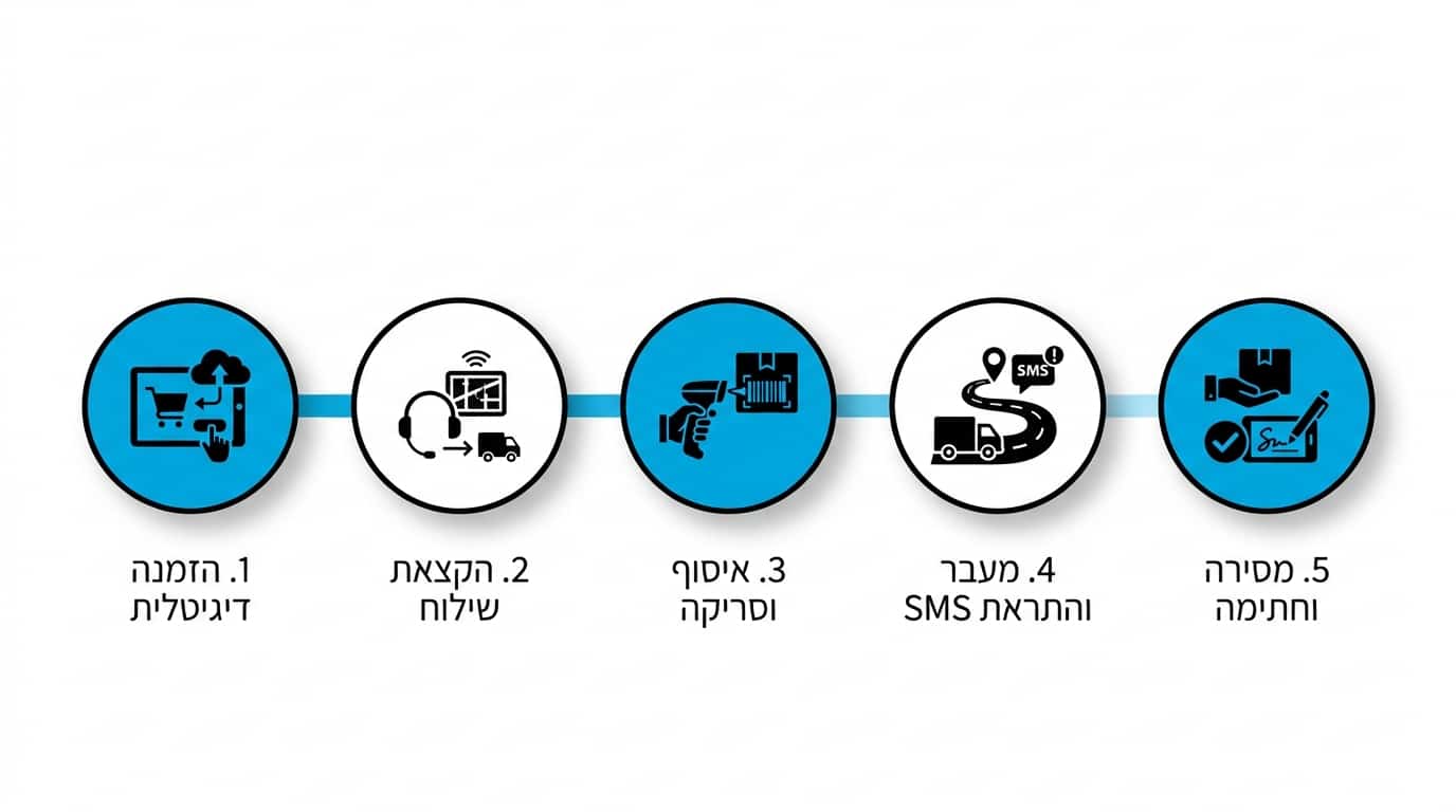 תהליך הזמנה איסוף ומסירה שלב אחרי שלב בשירות HSP