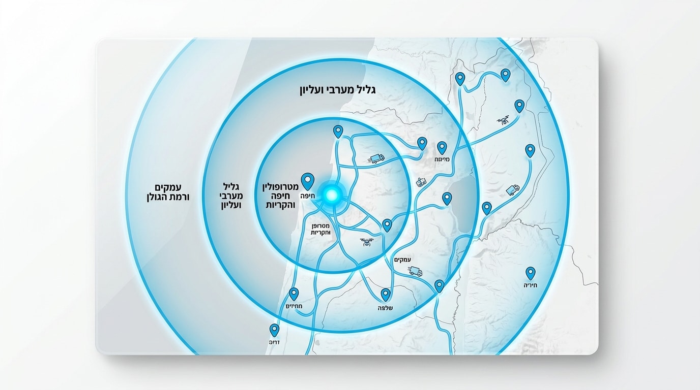 אזורי כיסוי שליחויות בצפון – חיפה, קריות, גליל ועמקים