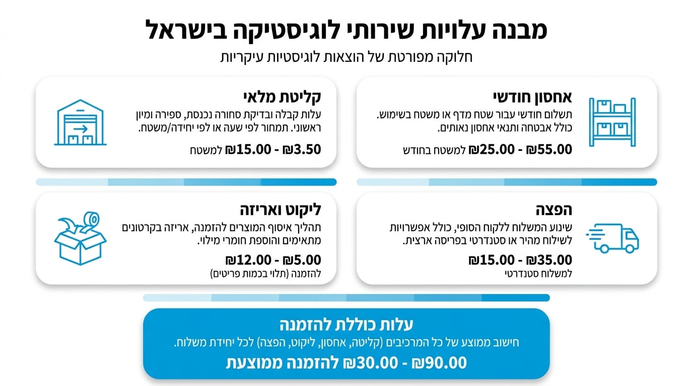 עלויות שירות פולפילמנט בישראל - ניהול מלאי ומשלוחים